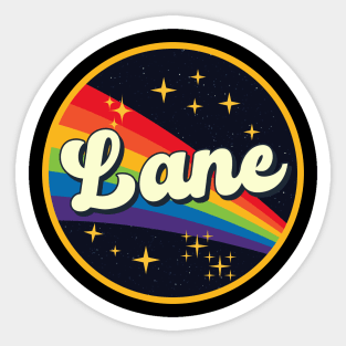 Lane // Rainbow In Space Vintage Style Sticker